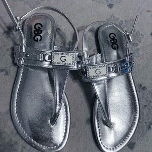 GBG Los Angeles Silver Sandals